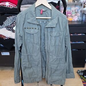 H&M Olive Green Studded Jacket